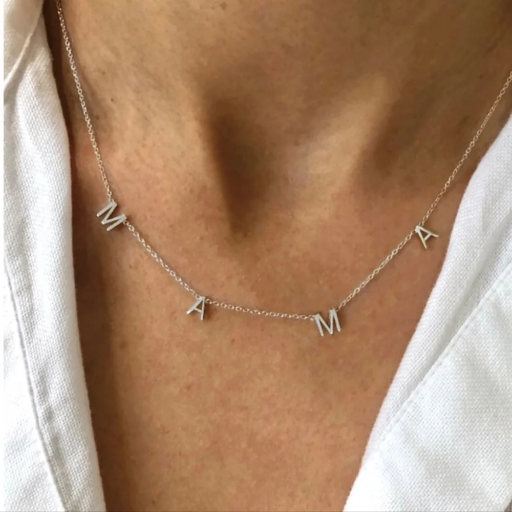 Stainless steel silver tone 'Mama' necklace nwt